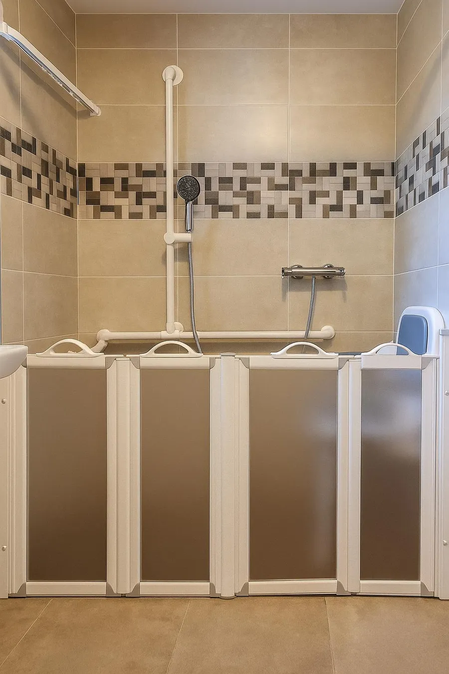 realisation-salle-bain-PMR-entreprise-gervreau-plombier-chauffagiste-saint-palais-sur-mer (5) Réalisation de salle de bain par l